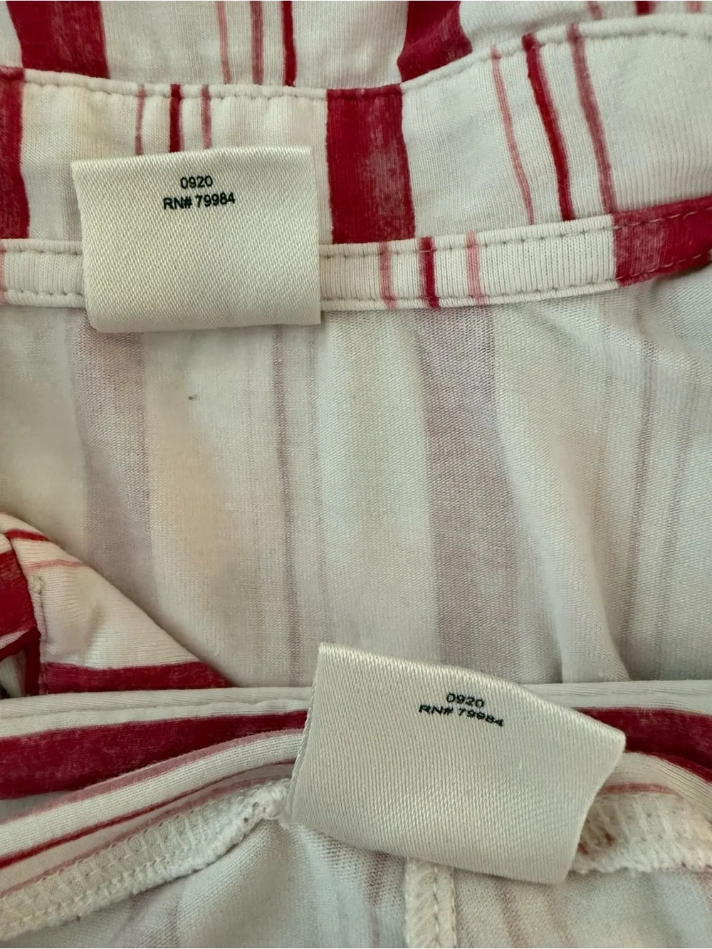 Soma Red Candy Cane Stripe Pajama Set Cotton Modal